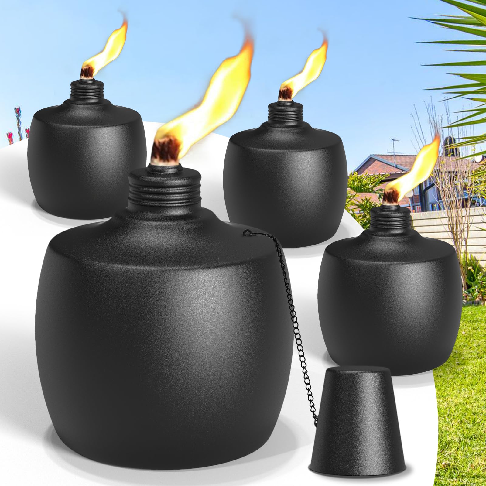 小物 tochca FALBAWR 4-Pack Citronella Tabletop Torches, 21.5 oz Table Top